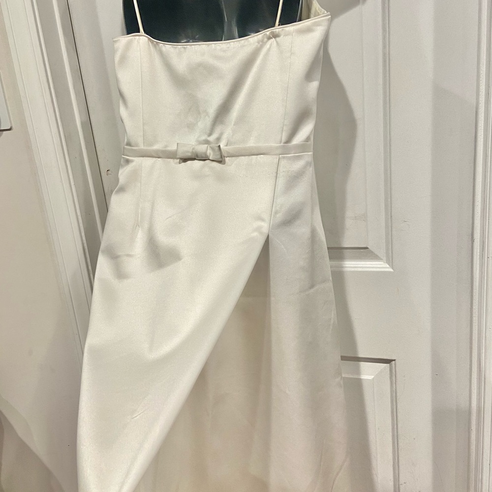 Abs Evening By Allen Schwartz White Satin Gown Gem